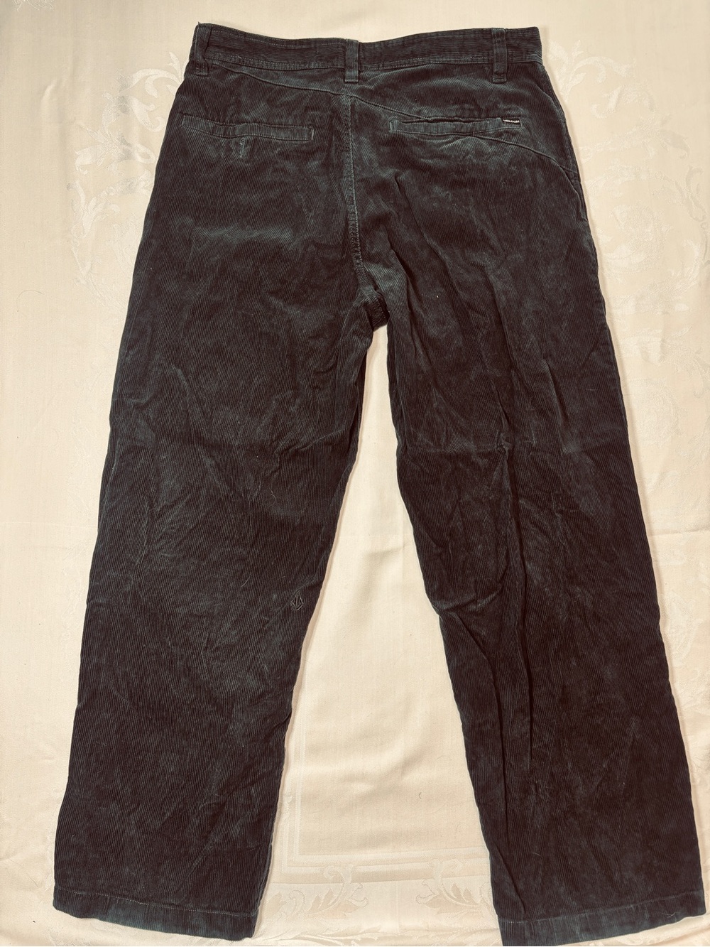 Volcom Men's Black Corduroy Straight-Leg Pants